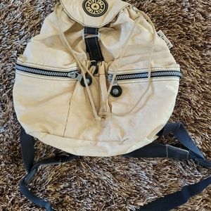 Kipling Backpack Purse Tan Nylon